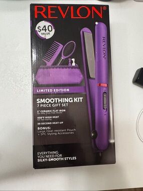 Revlon Purple 7-Piece Smoothing Kit with Flat Iron